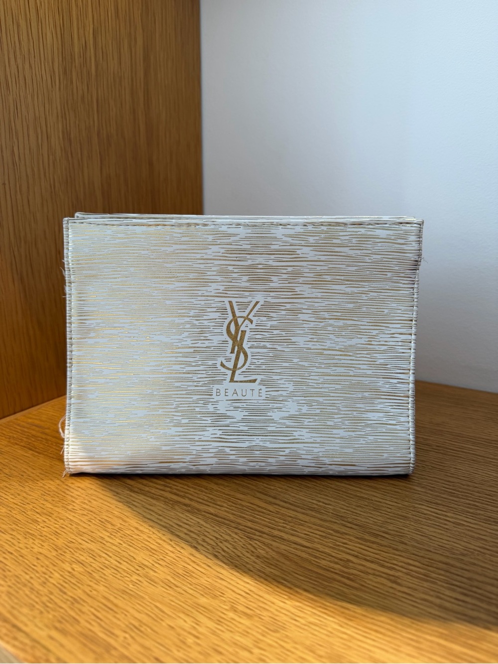 YSL  Metallic Cream Toiletry Pouch